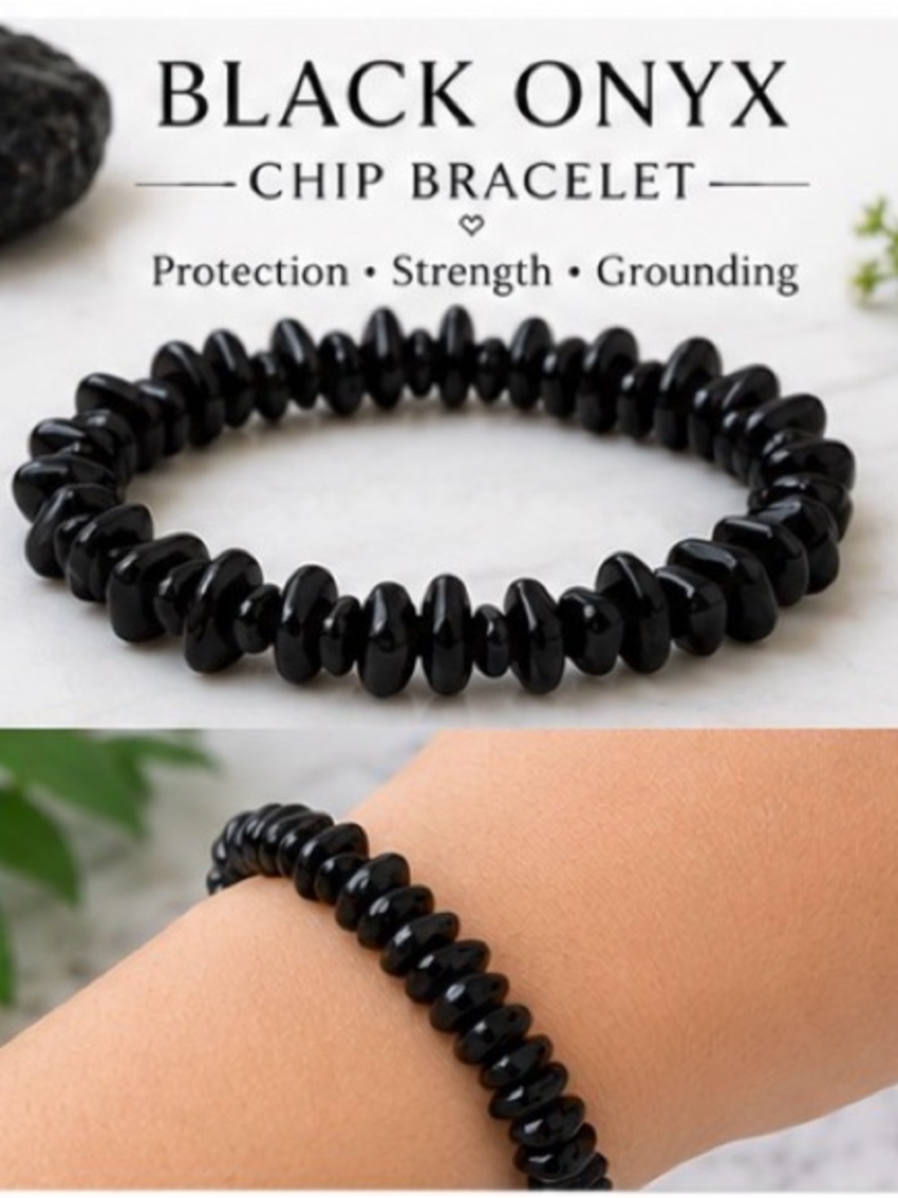 Black Onyx Chip Bracelet - Black